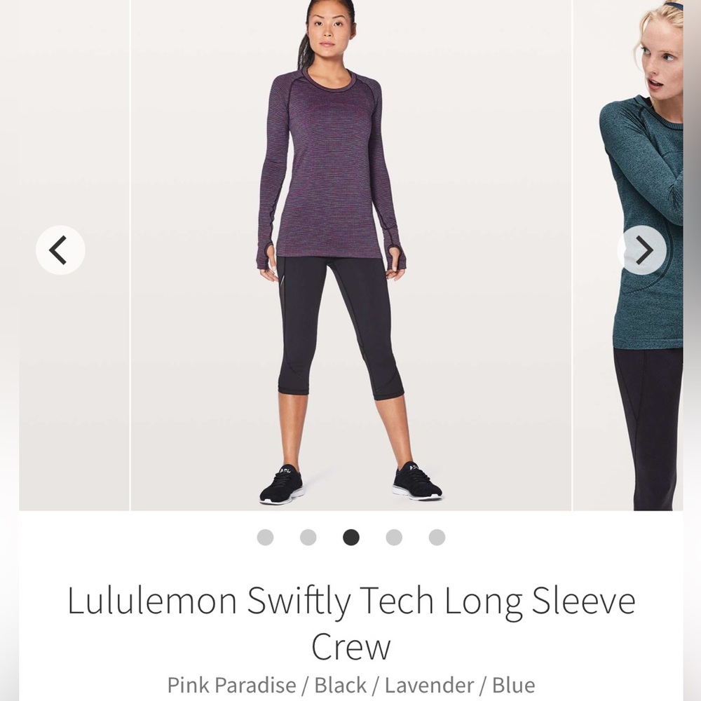 Lululemon Athletica Striped Long Sleeve in Purple and Black
